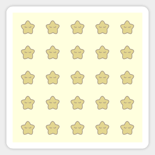 Pastel Yellow Stars with eyelashes Magnet